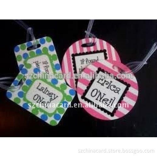 wholesale Customized 2 pieces Window Punched Plastic Hard PVC luggage tags